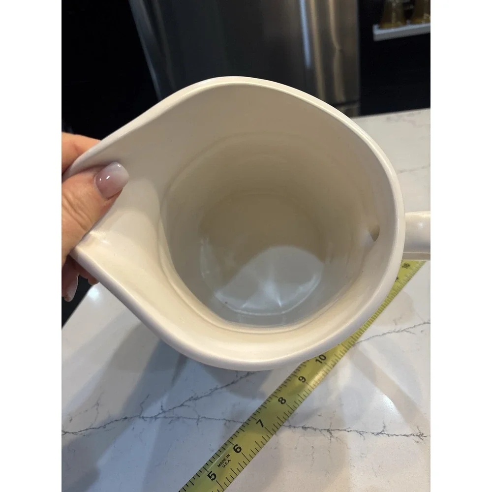 Pfaltzgraff White Ceramic Farmhouse Milk Creamer Pitcher Jug Decor 9" Tall - Picture 6 of 6